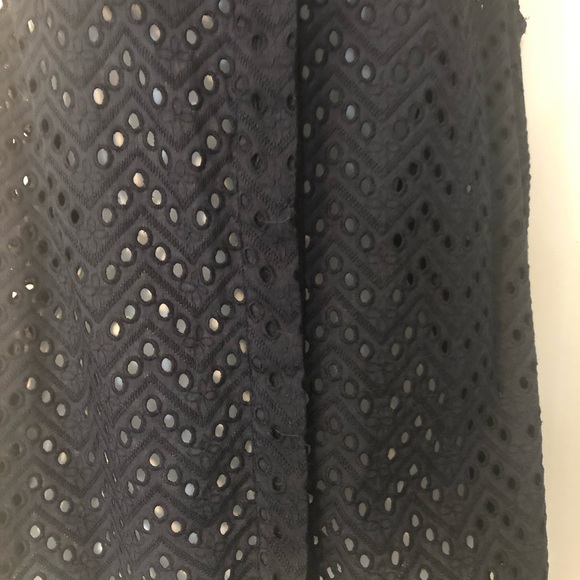 JC Penney Black eyelet button up top - Picture 5 of 8